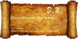 Davidovics Mariann névjegykártya