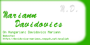 mariann davidovics business card